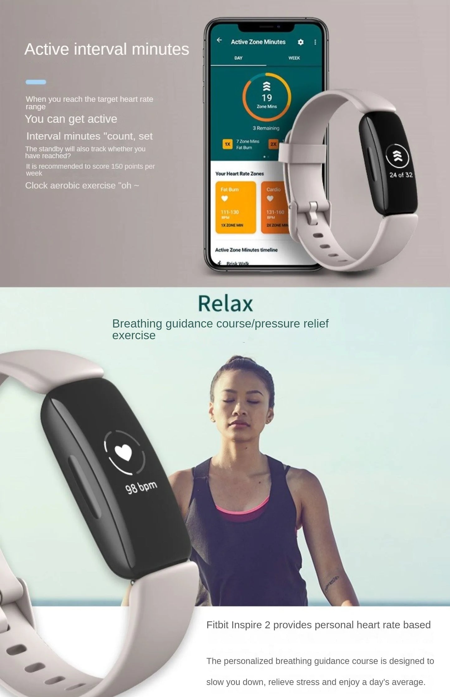 Fitbit Inspire 2 Fitness Tracker Smartwatch