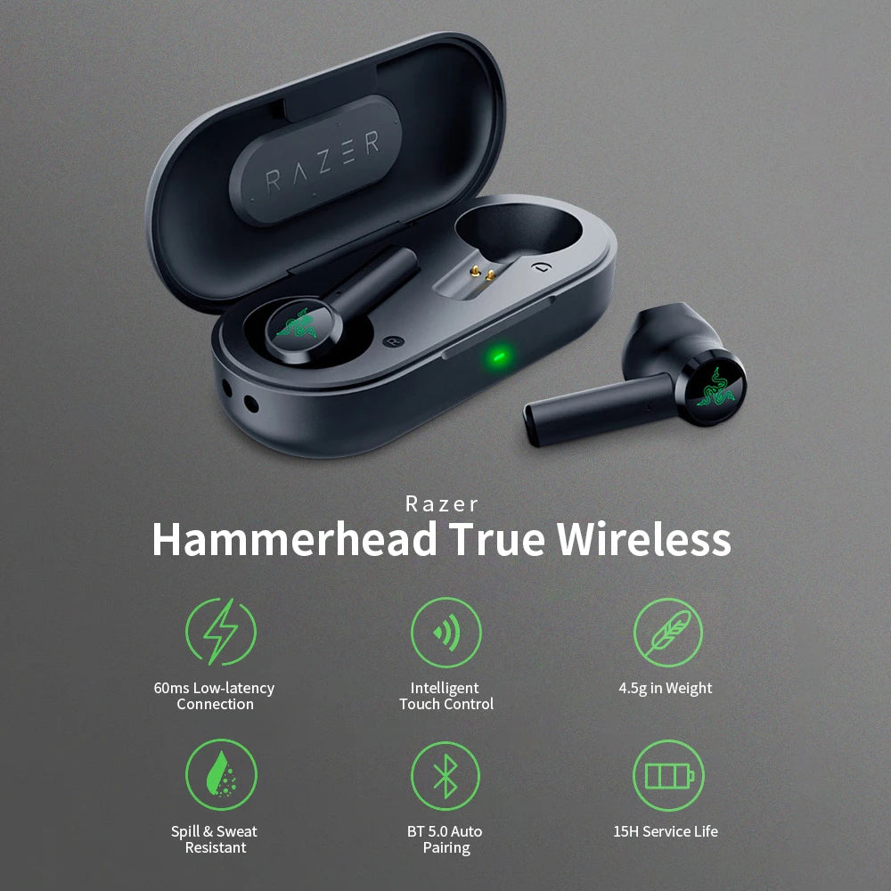 Razer Hammerhead True Wireless Bluetooth Gaming Earbuds